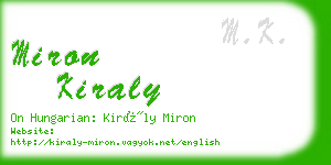 miron kiraly business card